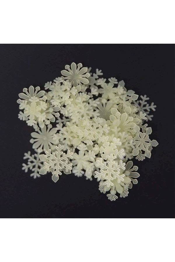 200-Piece 3D Luminous Fluorescent Snowflake Wall Stickers - Image 4