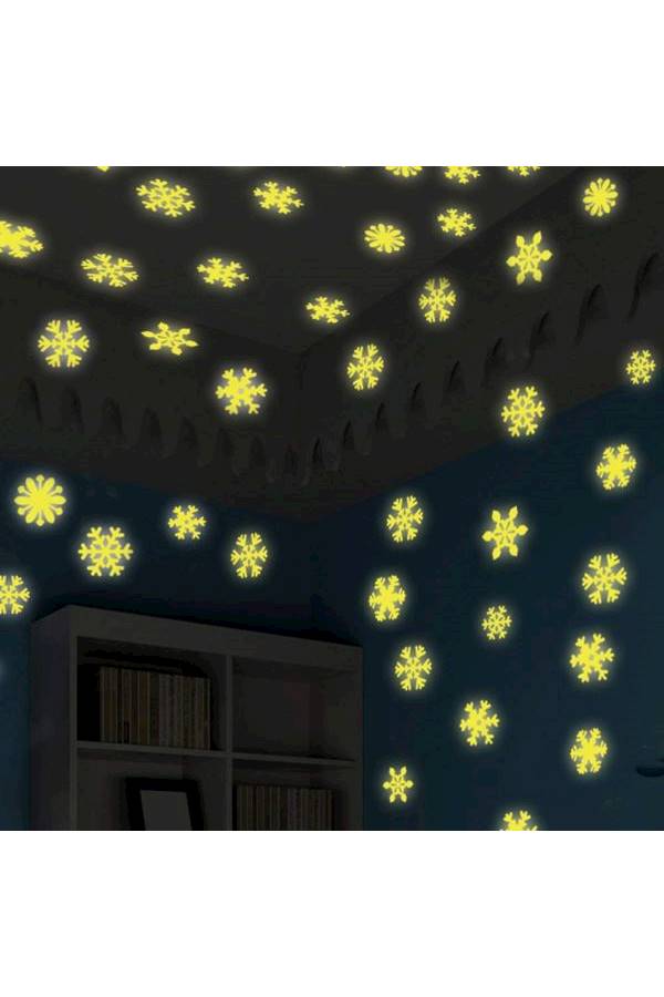 200-Piece 3D Luminous Fluorescent Snowflake Wall Stickers - Image 5