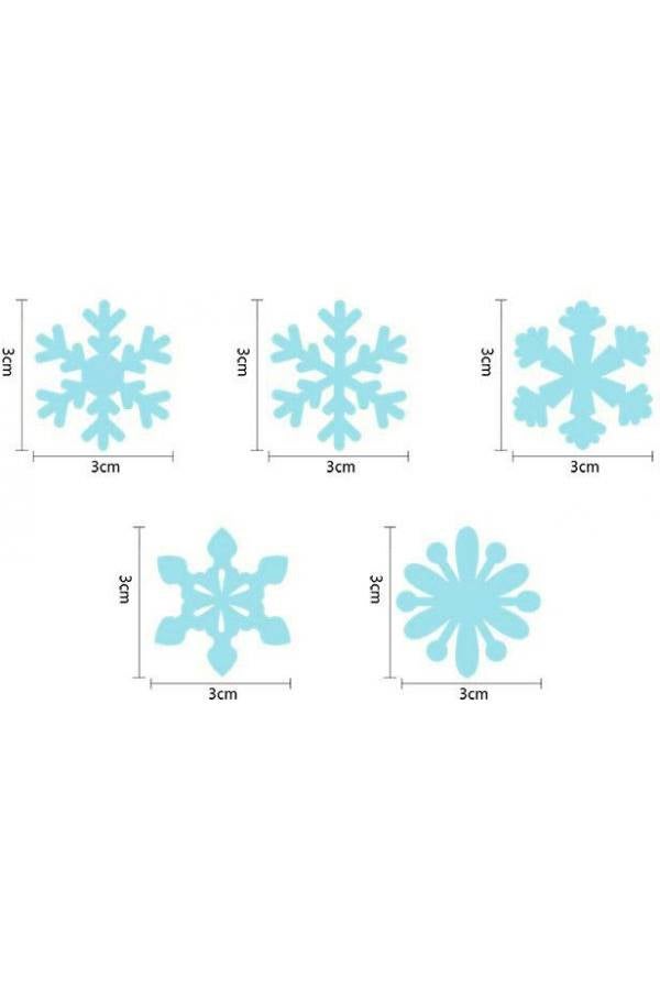 200-Piece 3D Luminous Fluorescent Snowflake Wall Stickers Multicolour - Image 2