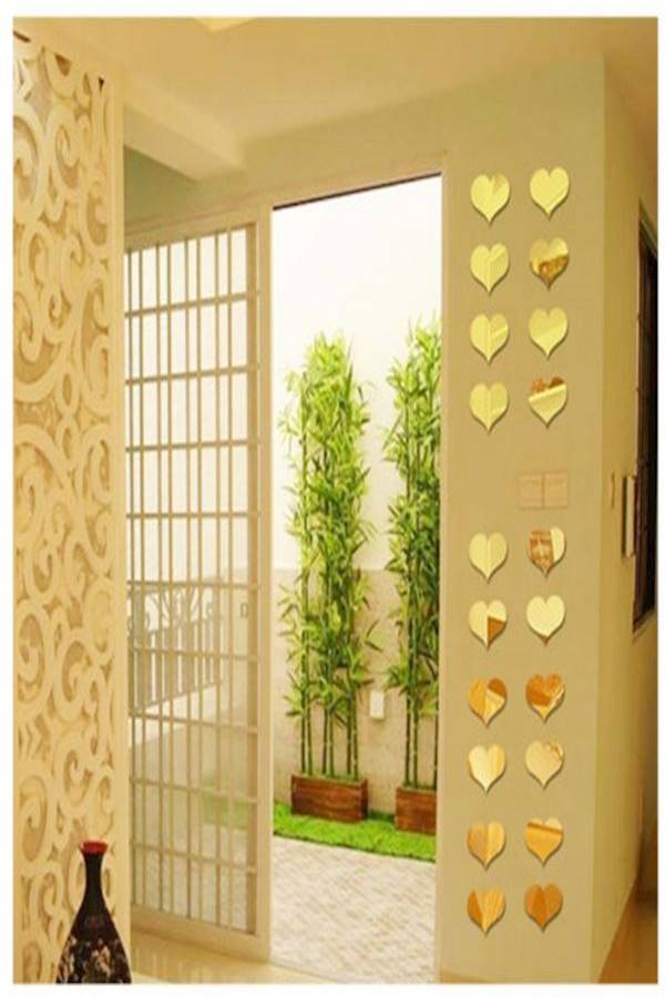 50 Piece Bag Heart-Shaped Mirror Sticker  - Image 1