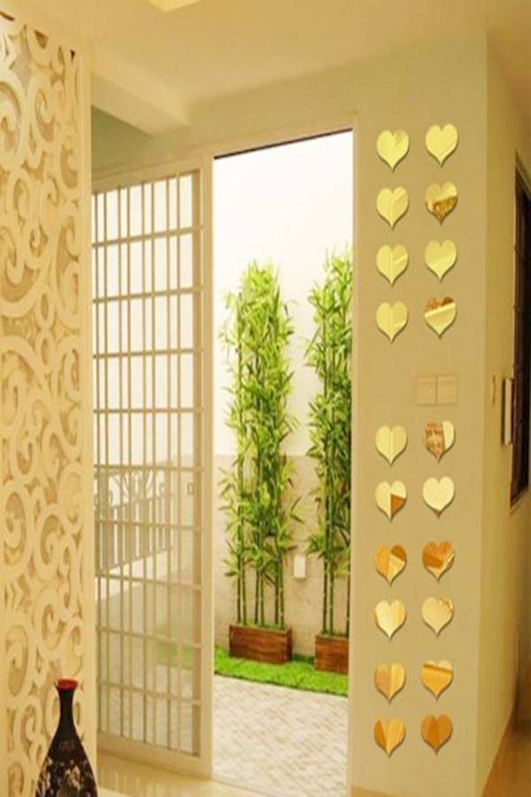 50 Piece Bag Heart-Shaped Mirror Sticker  - Image 2