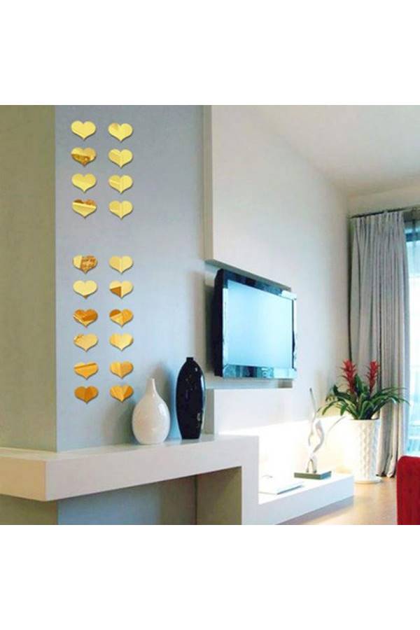 50 Piece Bag Heart-Shaped Mirror Sticker  - Image 3