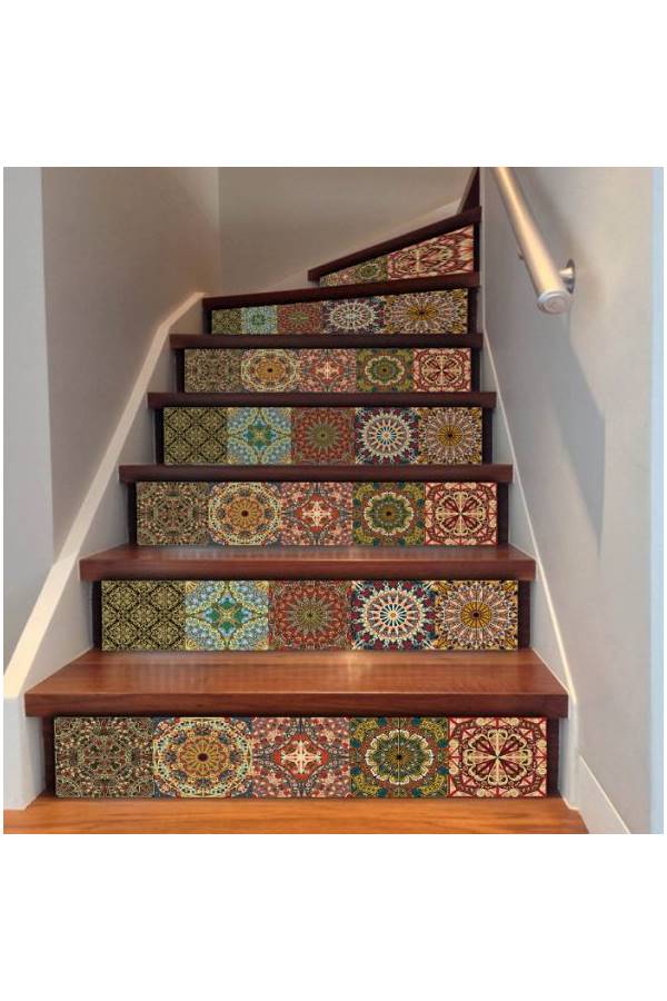 Set Of 6 Piece Simple Creative Waterproof Stair Sticker - Image 3