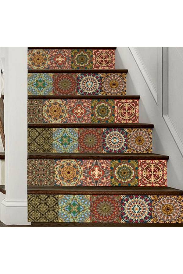 Set Of 6 Piece Simple Creative Waterproof Stair Sticker - Image 2