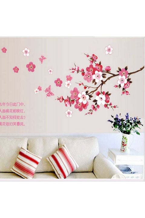 DIY Peach Blossom Wall Sticker Pink