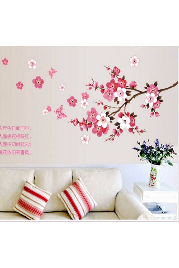 Generic DIY Peach Blossom Wall Sticker Pink  - Image 1