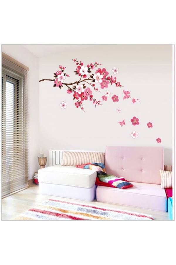 Generic DIY Peach Blossom Wall Sticker Pink  - Image 2
