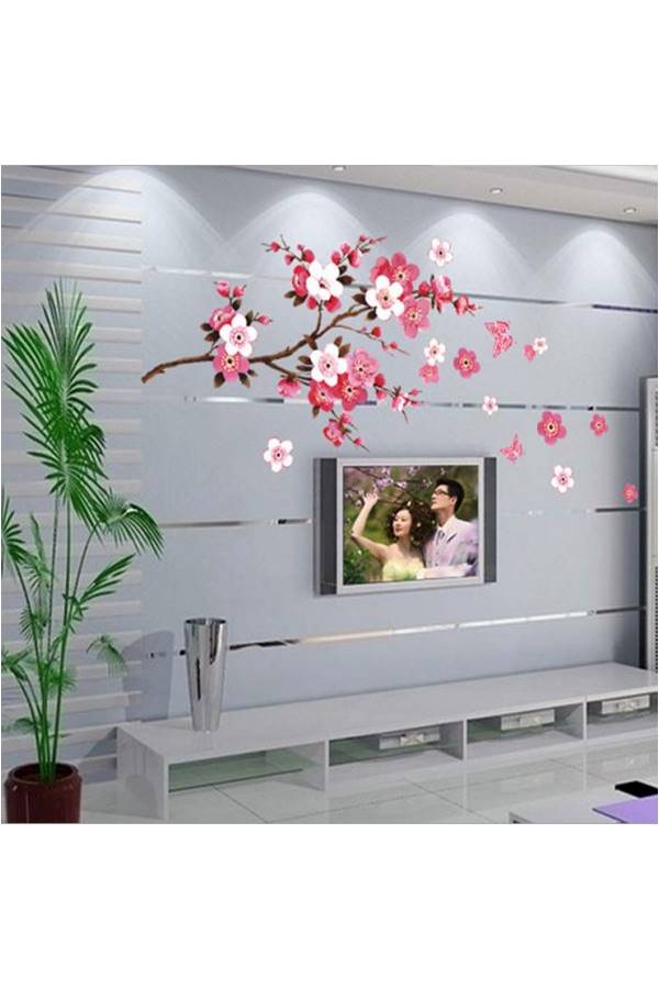 Generic DIY Peach Blossom Wall Sticker Pink  - Image 3