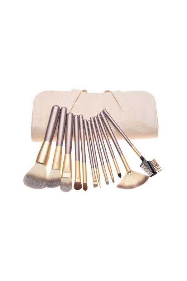 Generic 12 Piece Professional Makeup Brush Set With Pouch  - Image 1