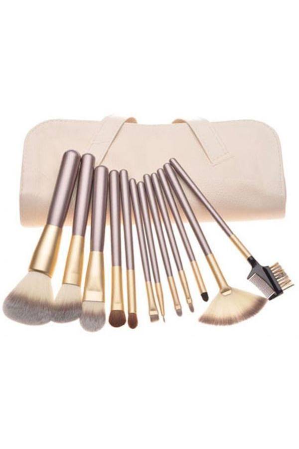 Generic 12 Piece Professional Makeup Brush Set With Pouch  - Image 5