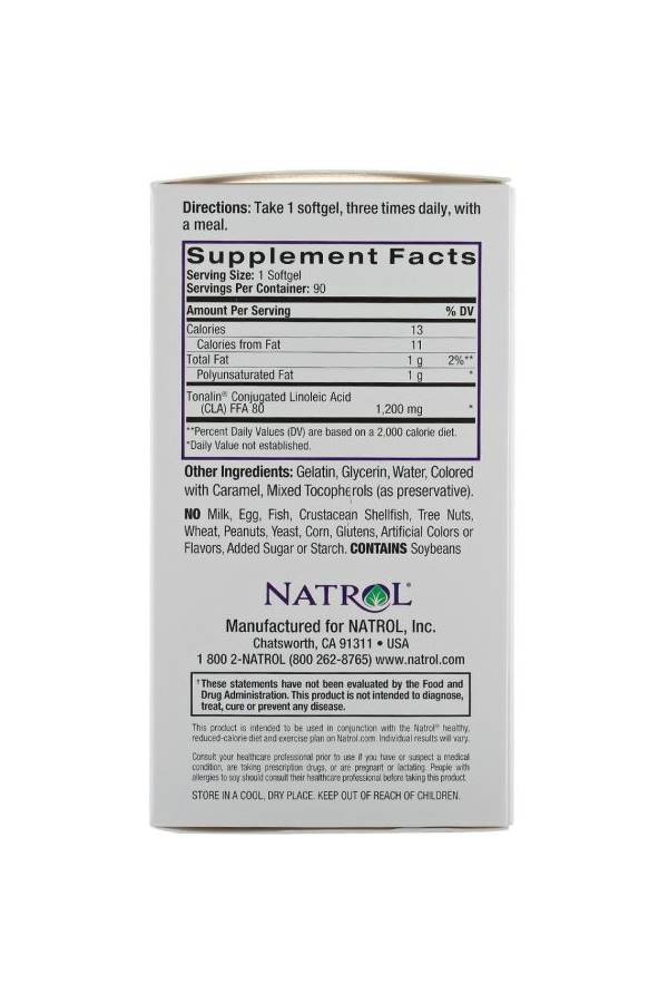 مكمل غذائي تونالين CLA يحتوي على 90 كبسولة هلامية - Image 3