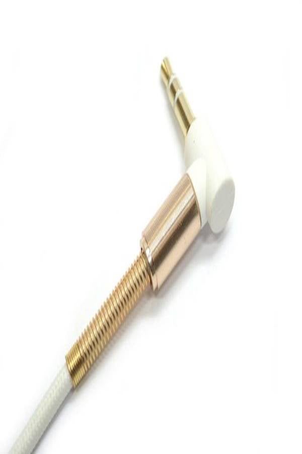 L Shaped Angle Car Audio Headphone Jack Cable White  - Image 3
