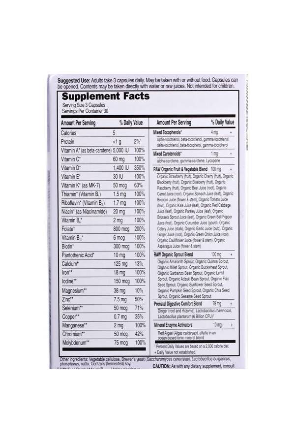 Garden of Life Vitamin Code Prenatal - 90 Capsules - Image 3