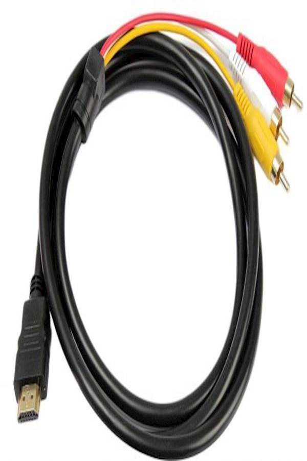 Generic - HDMI Male To 3 RCA Video Audio Converter Cable Black/Red/Yellow - Image 1
