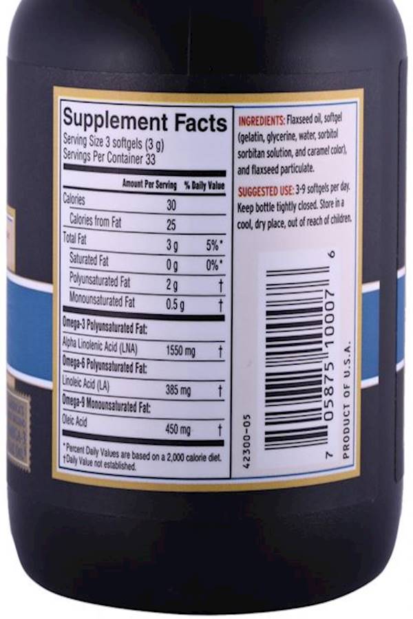 BARLEAN'S 100-Count Lig Flax Capsules - Image 3