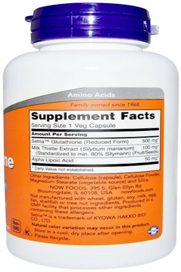 ناو فودز جلوتاثيون 500 ملجم - 60 كبسولة - Image 2