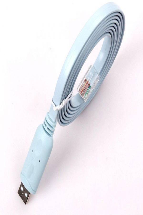USB To RJ 45 Controller Cable For Cisco Router Aqua/Silver  - Image 1