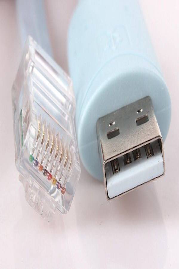 USB To RJ 45 Controller Cable For Cisco Router Aqua/Silver  - Image 3