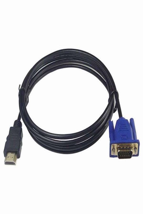 1.8 M HDMI Cable HDMI To VGA 1080P HD With Audio Adapter Cable HDMI TO VGA Cable Black - Image 2