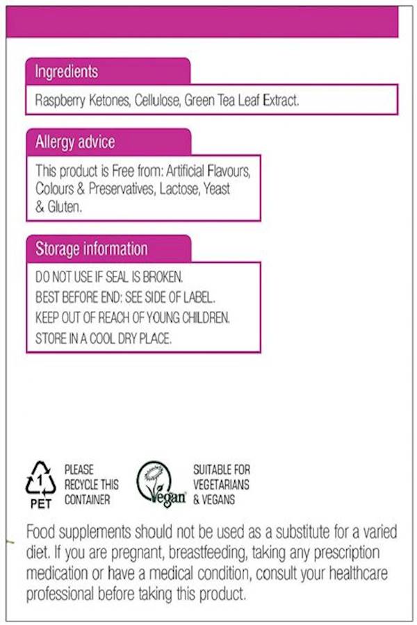 Natures Aid Raspberry Ketones Advance - 60 Capsules - Image 2