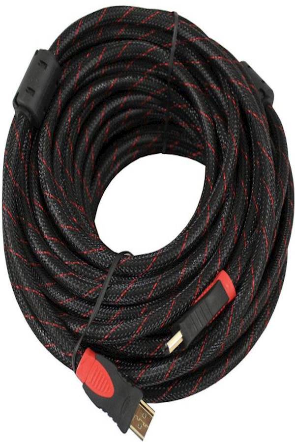 Male HDMI Cable Gold Plated High Speed Version 1.4 Supports 1080P 3D Red/Black - Image 2