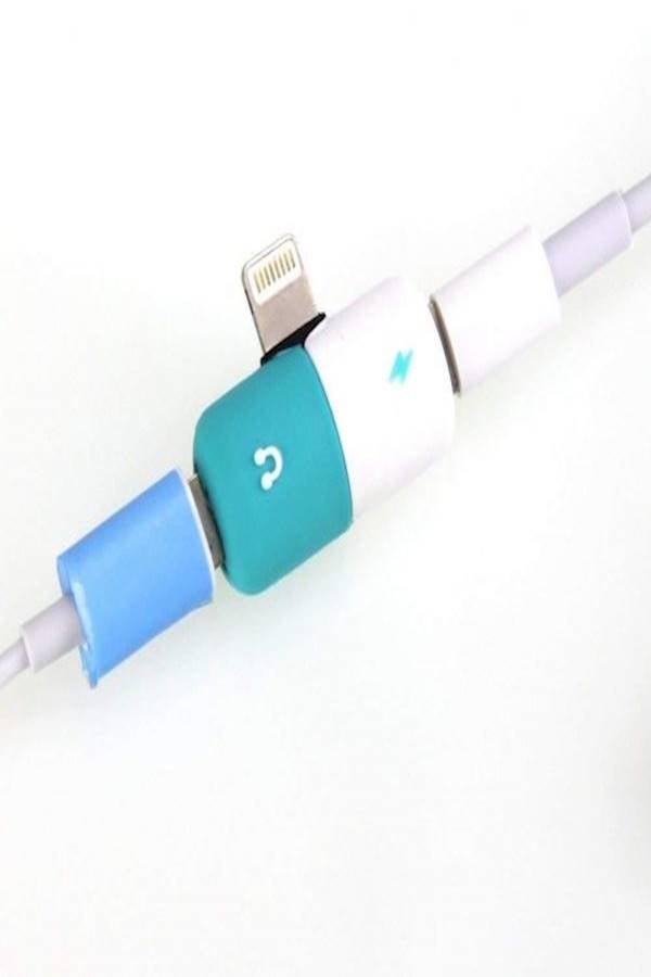 Generic - Lightning Audio And Charging Convertible Adapter For Apple iPhone Blue/White - Image 1