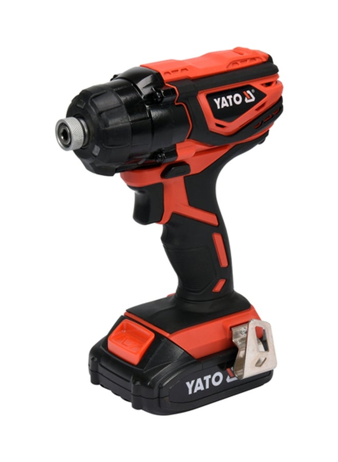 Yato Cordless Impact Screwdriver 18V w/1x2.0Ah Battery & Quick Charger Colour Box YT-82800 Black/Red 