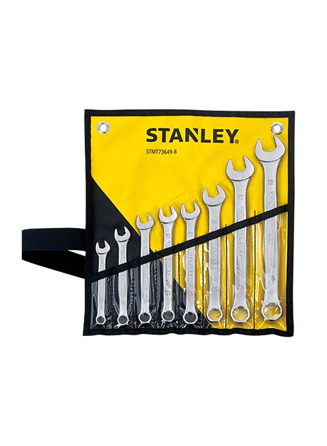 Stanley 8-Piece Combination Wrench Set Silver