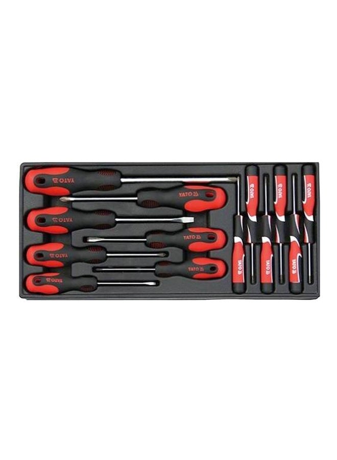 Yato 13-Piece Screwdriver Set Black/Red/Silver 1kg - Image 1