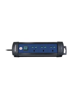 Brennenstuhl Multi-Line 3 way Universal Extension Socket Black/Blue 3meter 