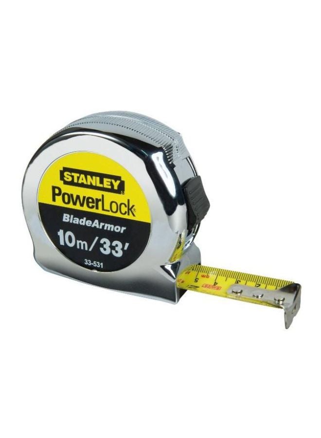 Stanley Powerlock Measuring Tape Silver/Yellow/Black 10meter 
