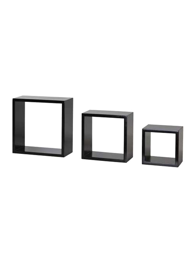 دولي مجموعة رفوف عائمة للديكور مكونة من 3 قطع أسود