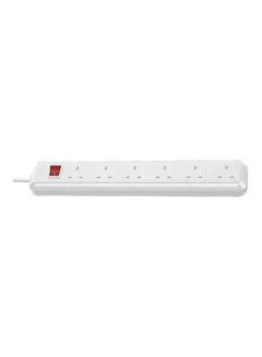 Brennenstuhl 6-Way Extension Power Strip White/Red 1.5meter 