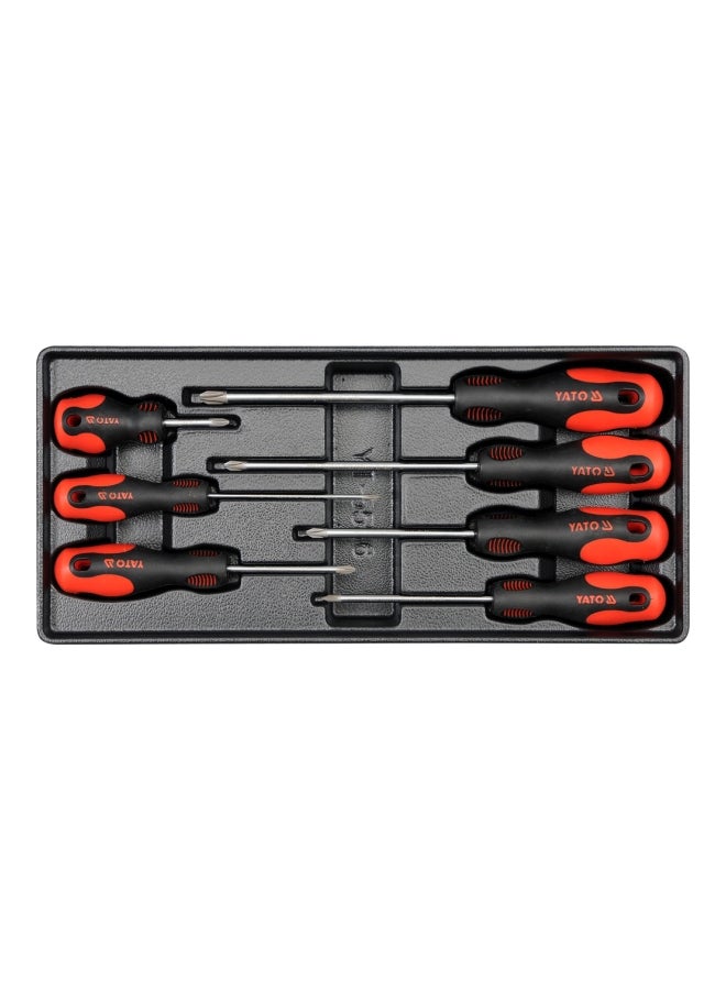 Yato 7-Piece Phillips Screwdriver Set With PVC Tray Black/Red