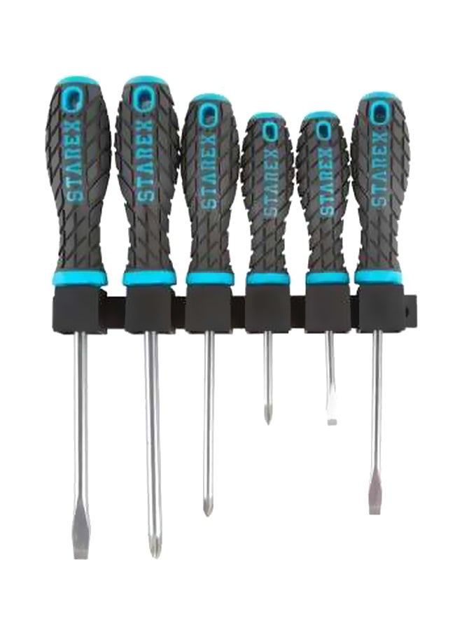 Starex 6-Piece Screwdriver Set Black/Blue/Silver 24inch