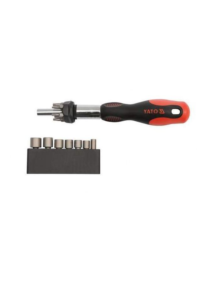 ياتو طقم مفكات بسقّاطة من 14 قطعة أسود/فضي/برتقالي 24بوصة