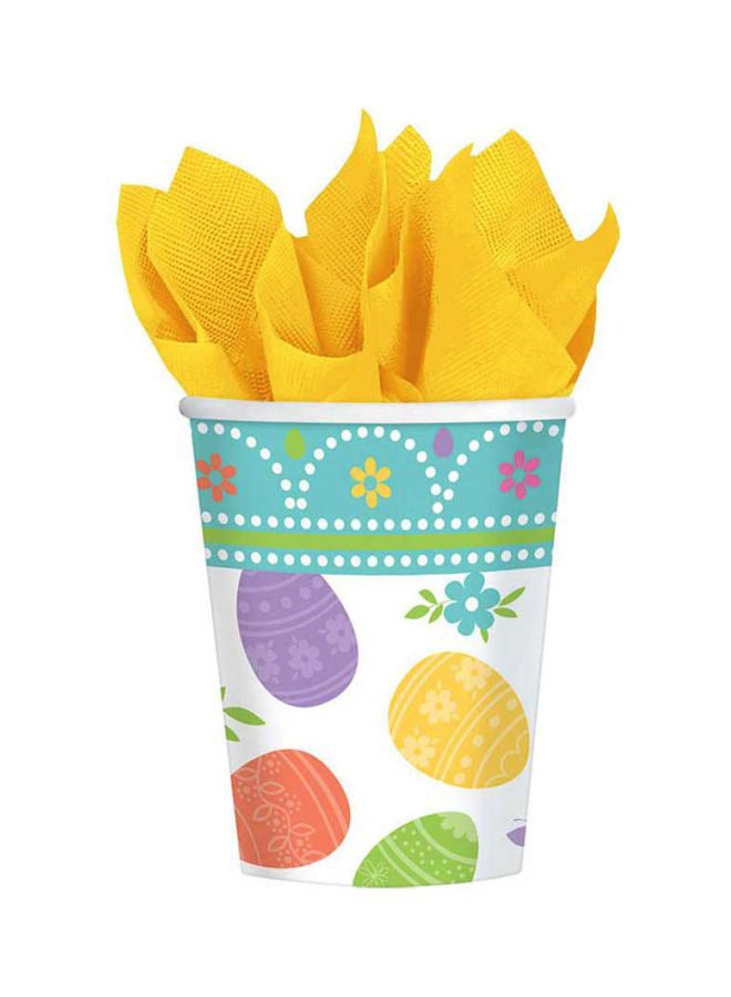 أمسكان طقم أكواب بطبعة جميلة مكون من 8 قطع