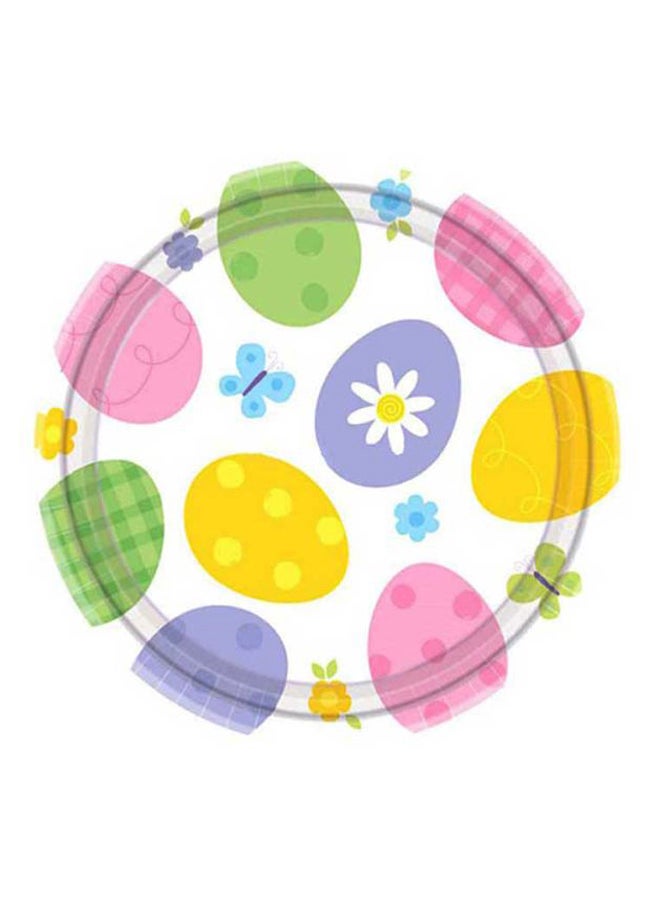 Amscan 8-Piece Eggs Travaganza Dessert Plates