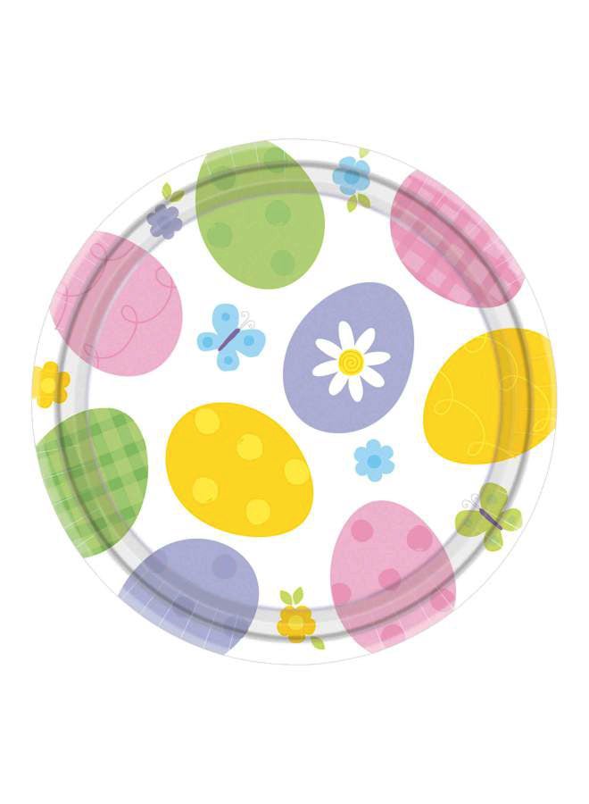 أمسكان أطباق مائدة مزينة بطبعة بيض ملون، من 8 قطع