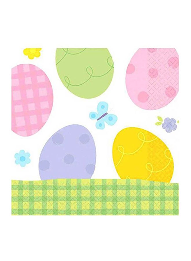 أمسكان مناديل ورقية للغداء رائعة بطبعة بيض من 16 قطعة