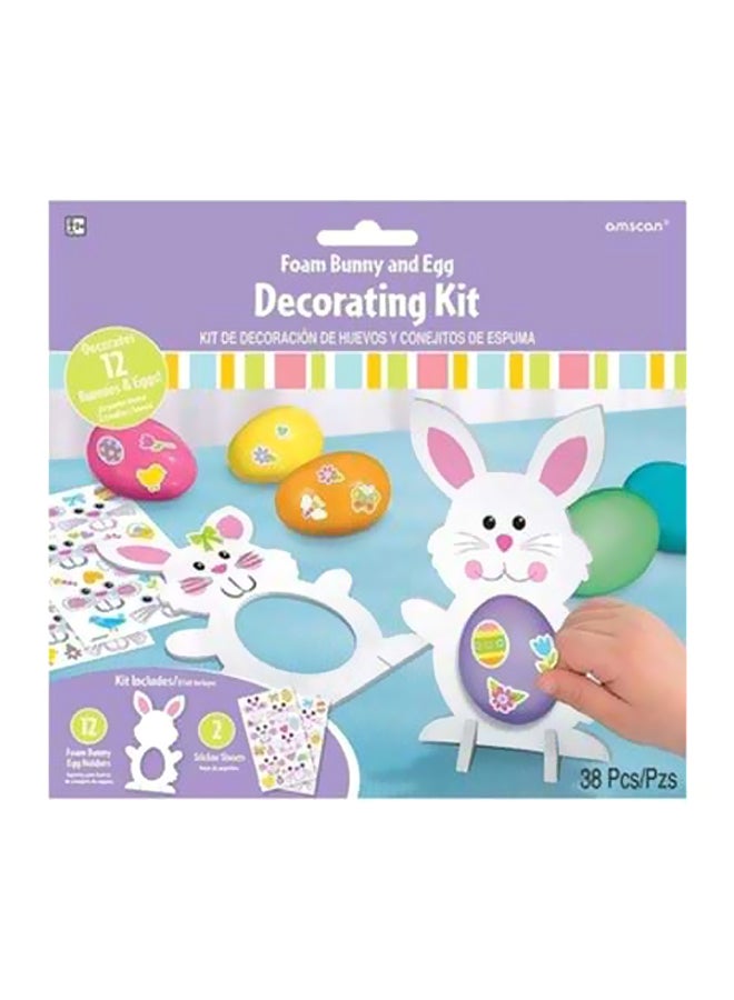 Amscan 38-Piece Foam Bunny And Egg Decorating Kit Orange/Yellow/Blue