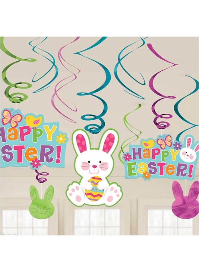 Amscan 12-Piece Hanging Swirl Set 60cm