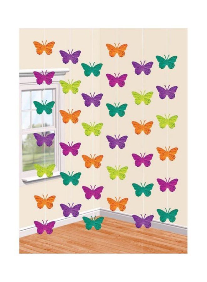 Amscan 6-Piece Spring Butterflies String Foil Decoration 7feet
