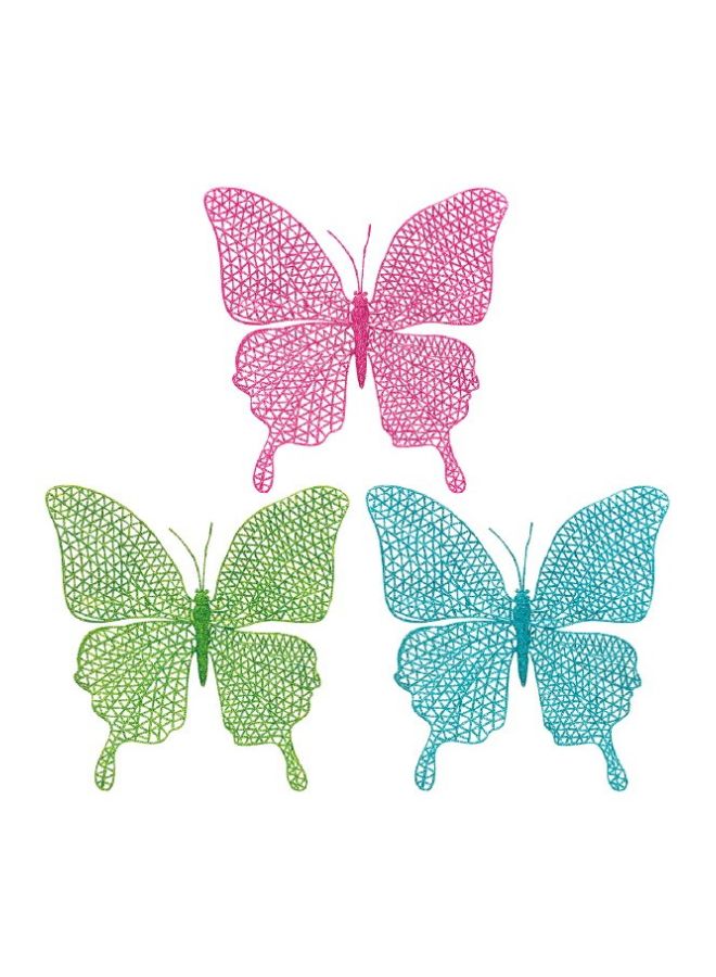 Amscan 3-Piece Butterflies Glitter Decoration Set Party Supplies