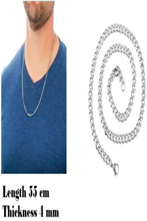 Silver Plated Wide Flat Curb Chain Necklace  - Image 2