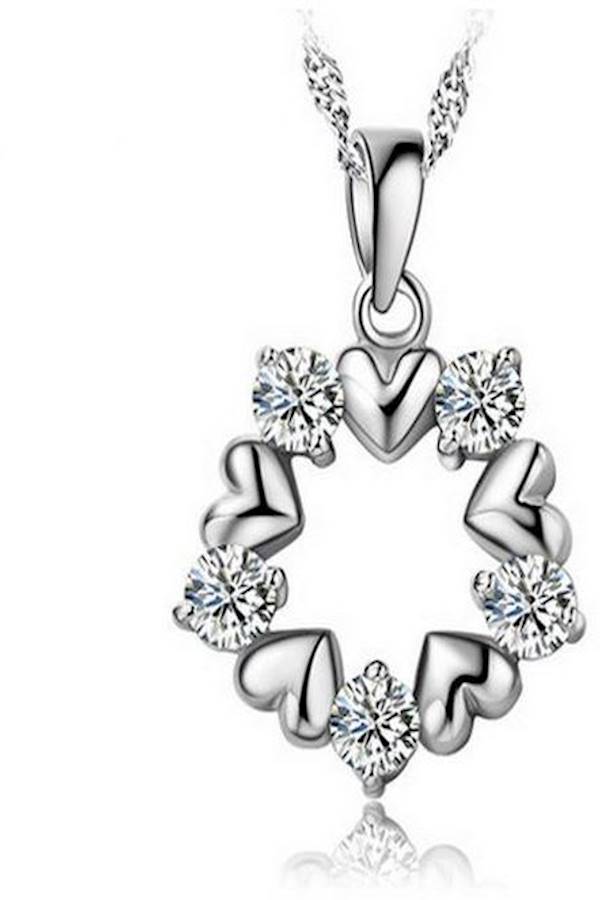 Exquisite inlaid zircon snowflake pendant plated 925  necklace is suitable for women to wear - Image 1
