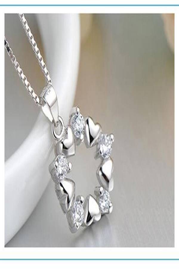 Exquisite inlaid zircon snowflake pendant plated 925  necklace is suitable for women to wear - Image 2