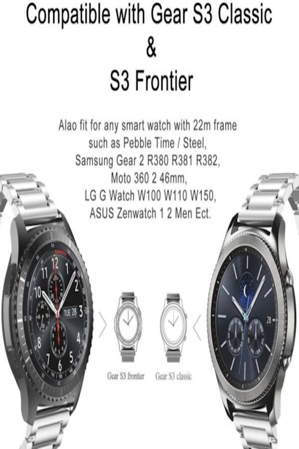 Beads Slingshot Watch Band For Samsung Gear S3 Frontier Silver - Image 4