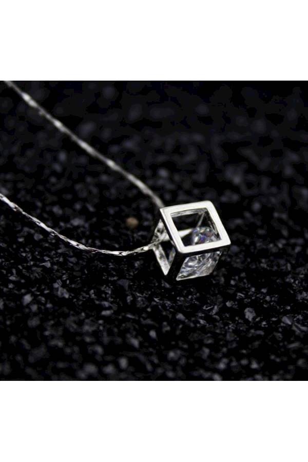 18K White Gold Plated Chain Necklace - Image 2