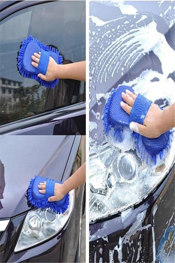 Generic Car Washing Gloves Microfiber Soft Cleaning Towel Automative Chenille Sponge  - Image 2